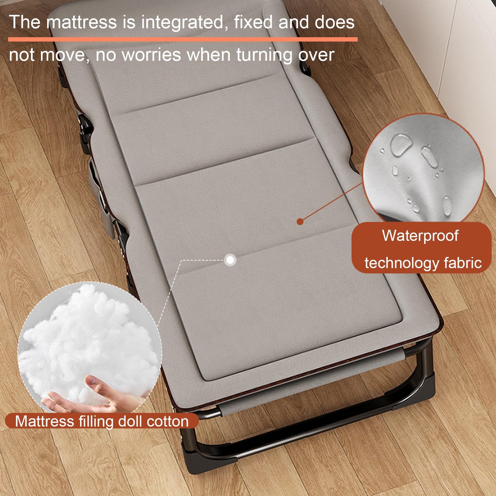 Brandina da Campeggio Materasso Integrato, Letto Campeggio Silenzioso da Girare, Letto Pieghevole capacità di Carico 200 kg Regolabile(Yellow)