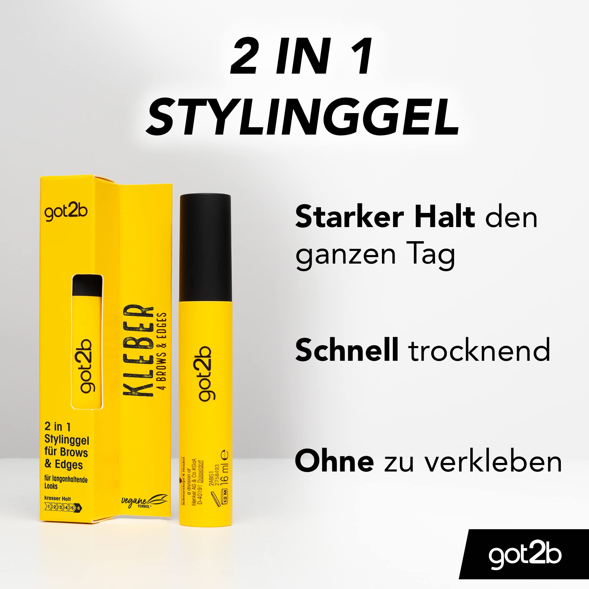 got2b 2in1 Stylinggel Kleber 4 Brows & Edges 2in1, 12er Pack, Jahresvorrat, 12x 16 ml