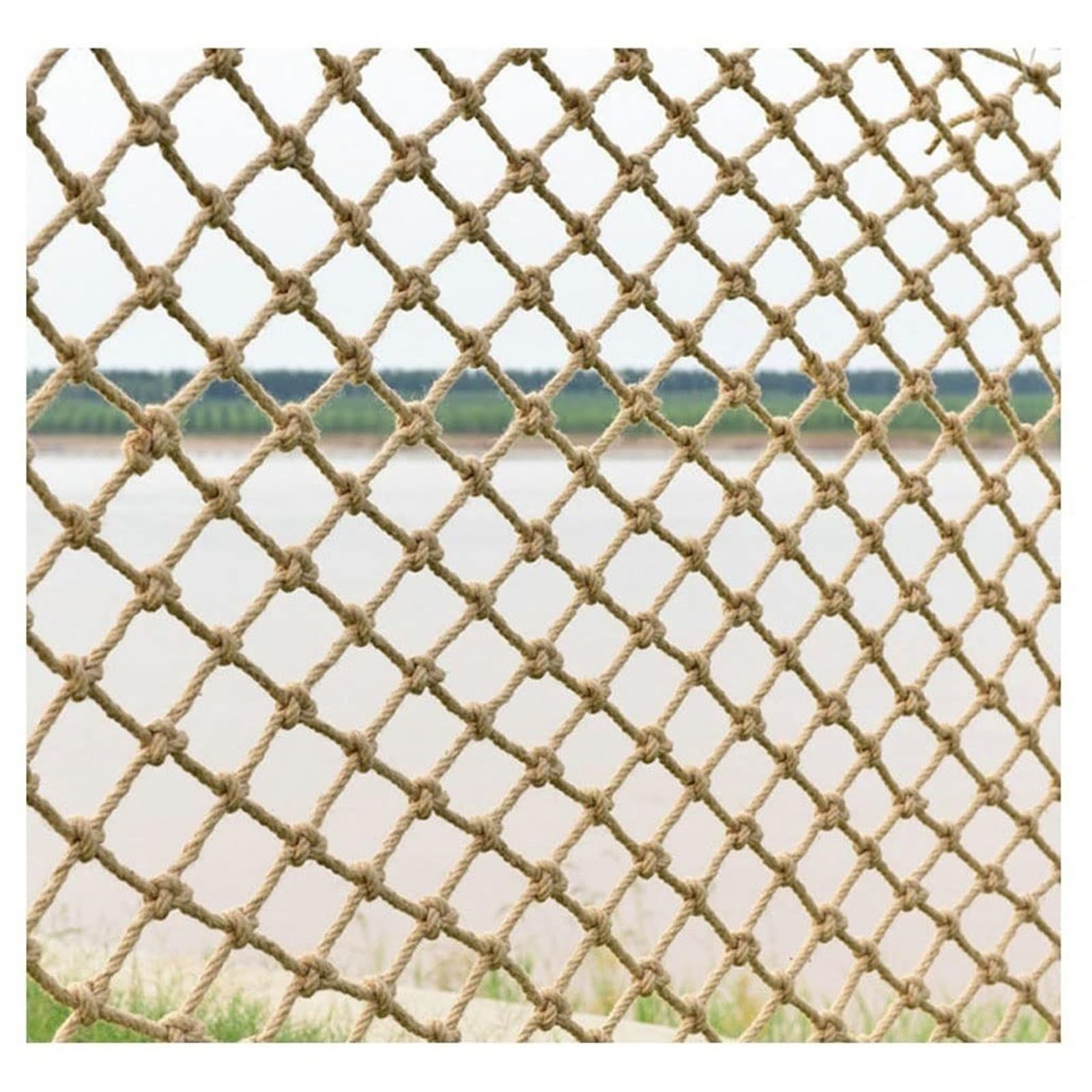 safety net Hemp Rope Net Child Safety Climbing Netting Ropes Fence Railings Garden Playground Protection Ropes 6mm/10cm railings(1 * 3m)