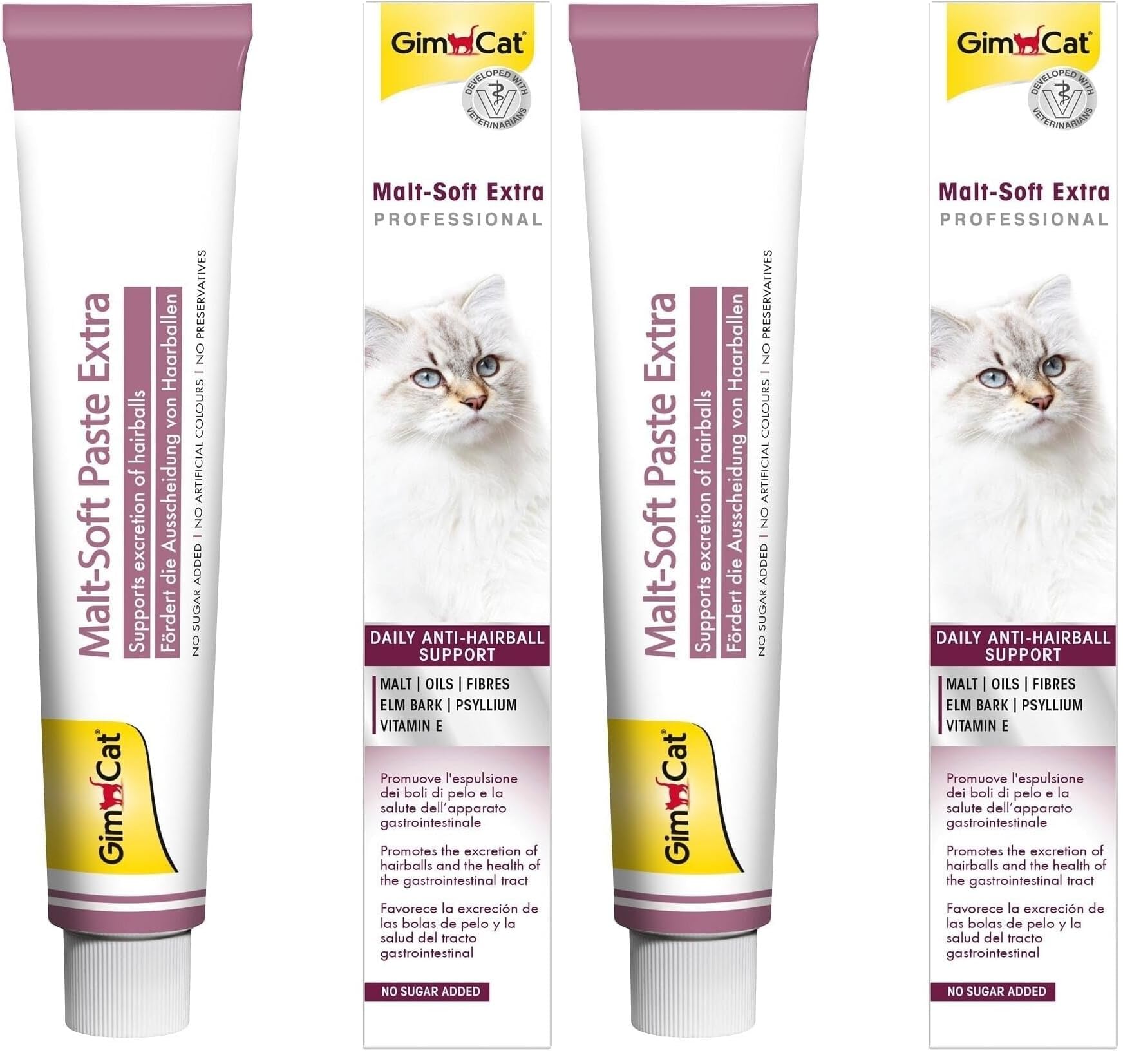 GimCat Malt Soft Extra Vitamin Kombinasyonu, Her Yaştan Kediler için, 100 gr (2 paketi)