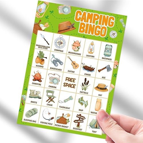 Miniatura 7 de Fancy Land Juego de bingo de camping para niños 24 jugadores al aire libre fiesta campamento actividades de aventura suministro