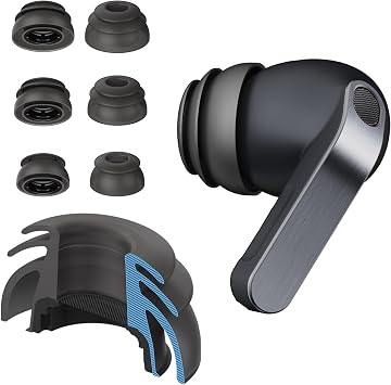 Premium Multi-Flange Eartips for Galaxy Buds4 Pro Always Fits, Never Slips Black