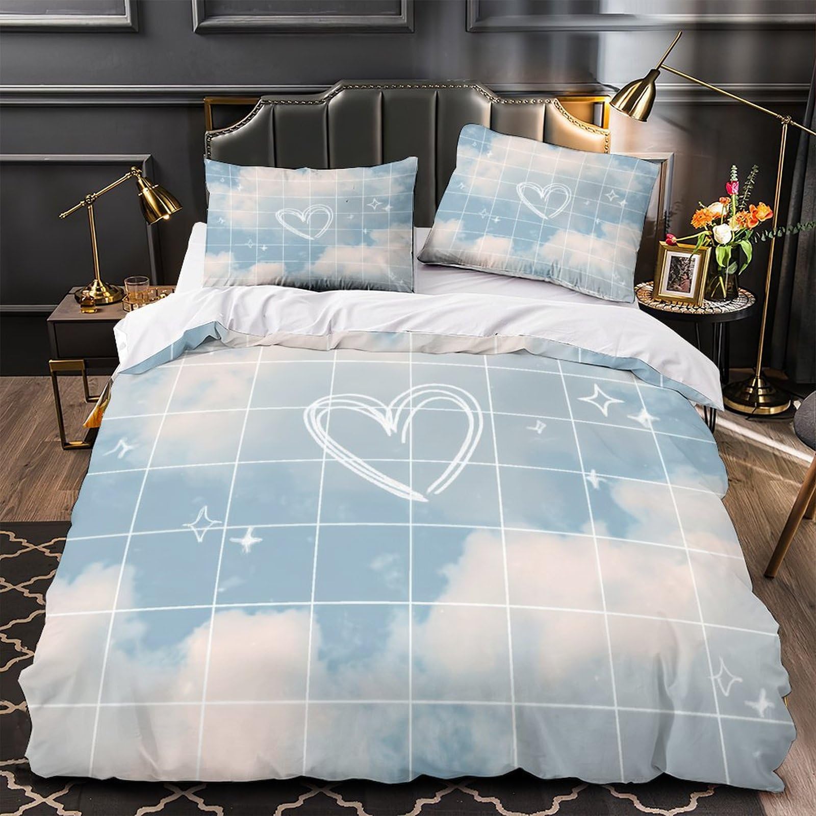 Housse de couette papillons et crâne pour décoration de chambre d'adolescent