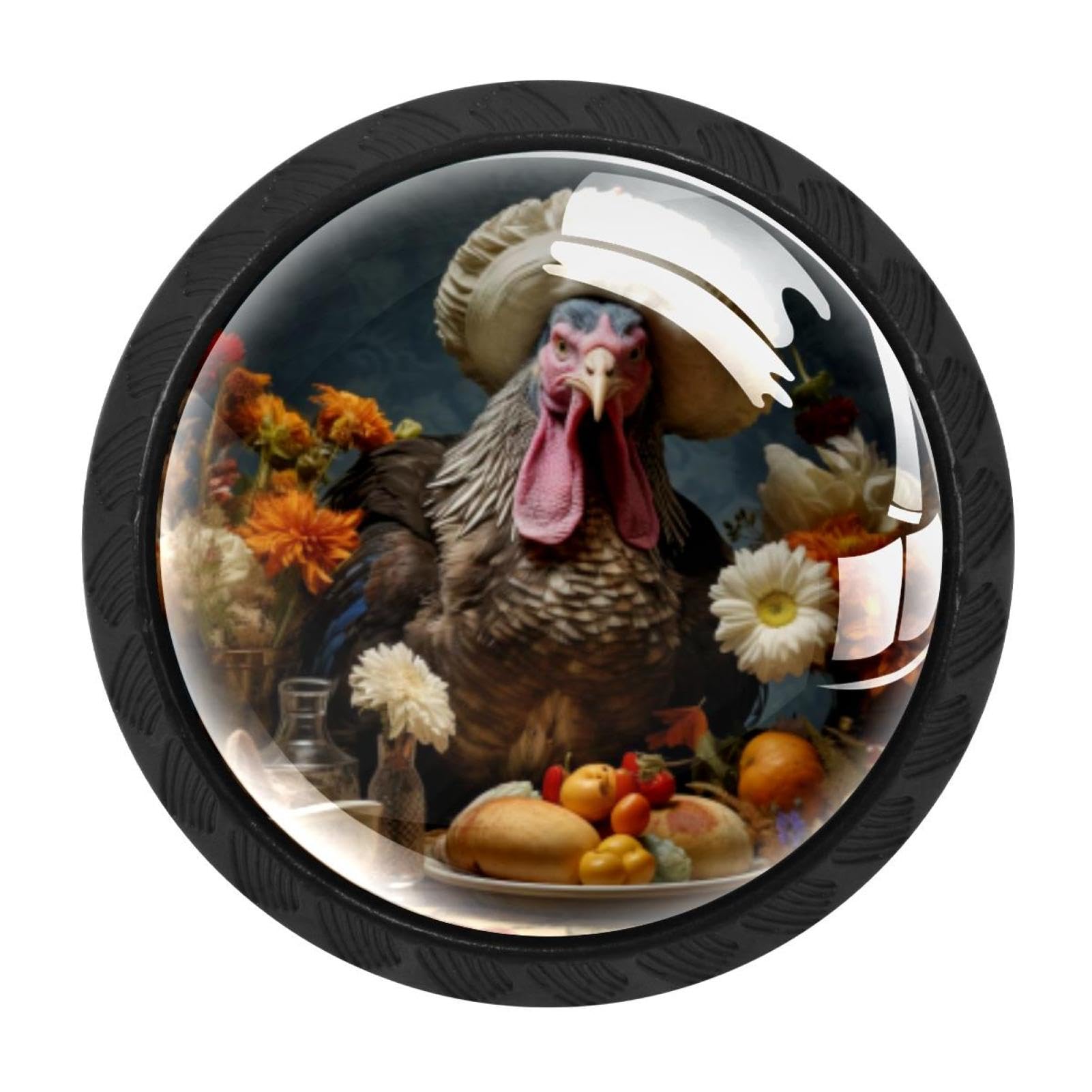 CHENZZZZ 4 Pack Thanksgiving Turkey Drawer Knob Cabinet Hardware