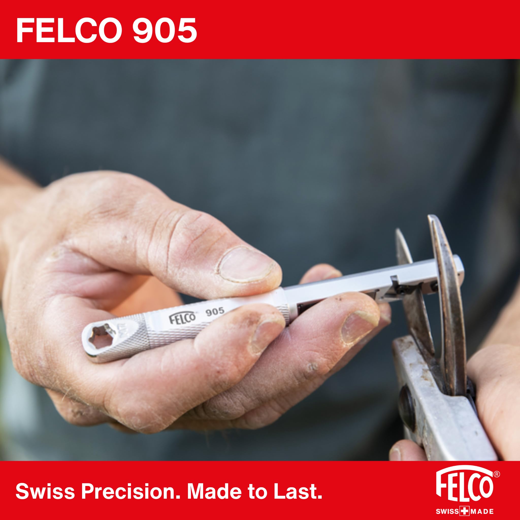 FELCO 5 Forbici da Potatura Professionali Bypass 25 mm in Acciaio per Mano Destra e Mani Grandi con Affilatore Multifunzionale FELCO 905