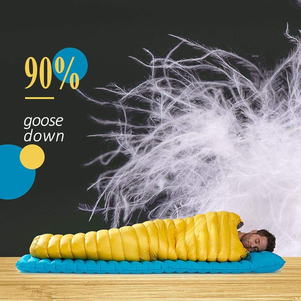 Sac de Couchage en Duvet/Intérieur/Extérieur/Hiver Portable Goose Down Sac de Couchage Simple/de Voyage,Yellow