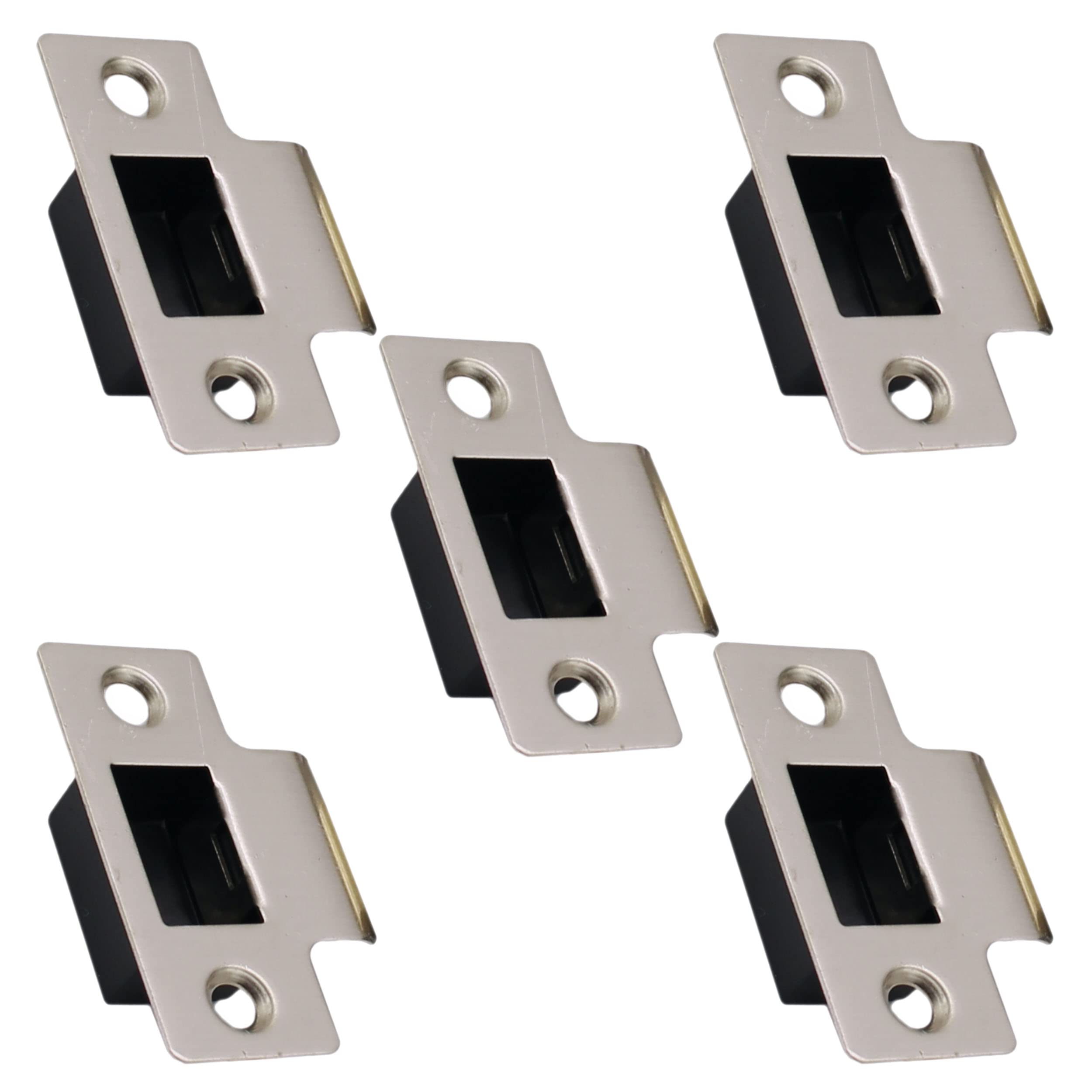 Eai Satin Nickle Strike Plate Latch Door Frame + Dust Box + Matching Screws (5)