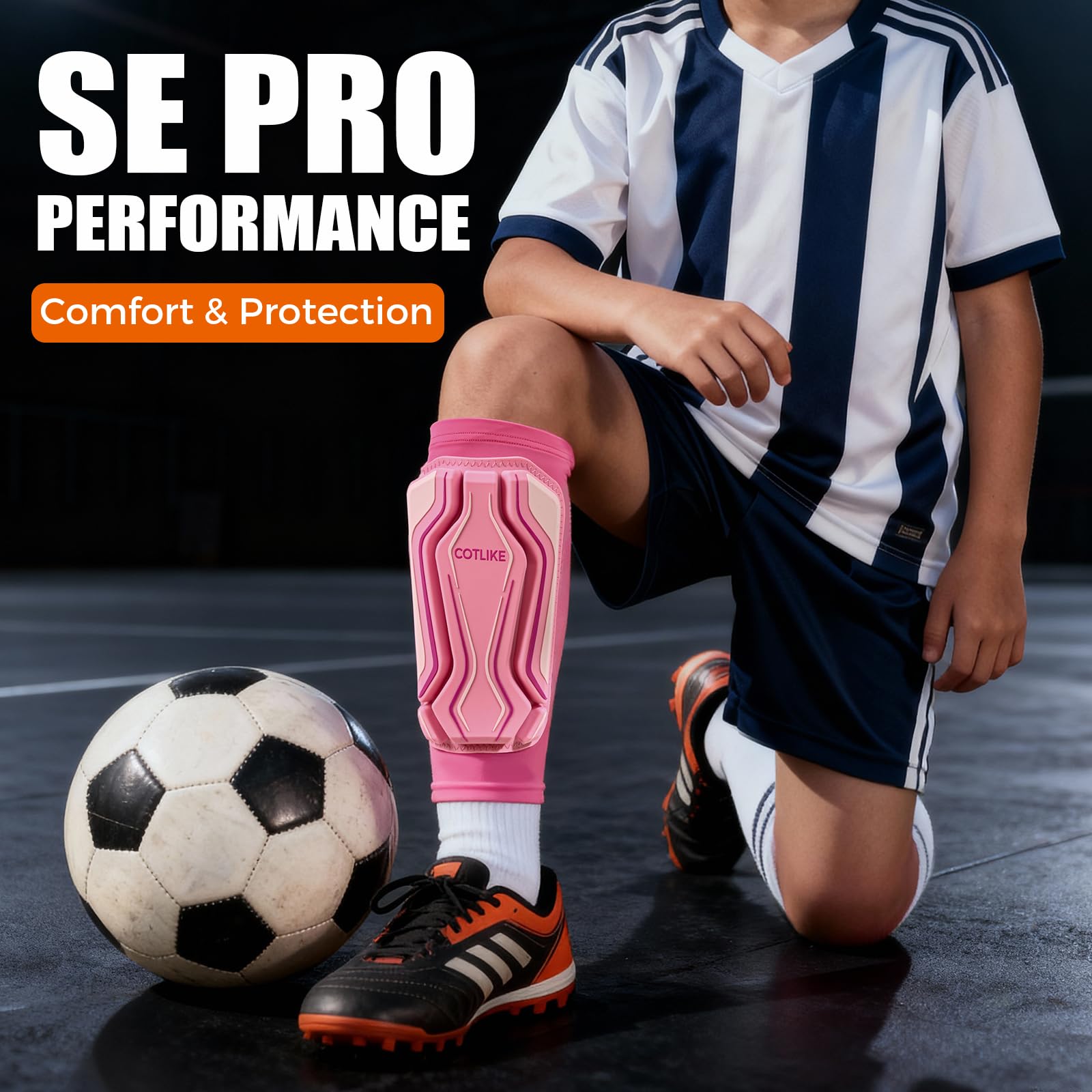SE Pro Protège-tibias de football pour jeunes, enfants et adultes – Manchons de compression haute performance pour hommes, garçons et filles, espinilleras de futbol para hombres, équipement de