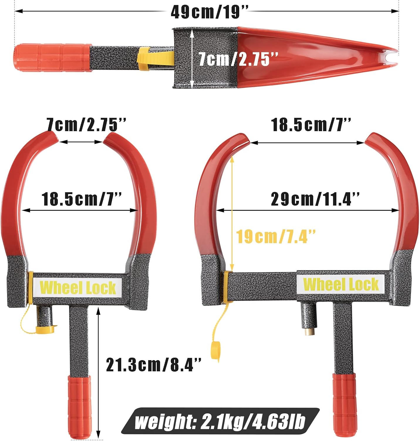 Buy CZC AUTO Wheel Lock Security Tire Lock Anti Theft Lock, Heavy Duty