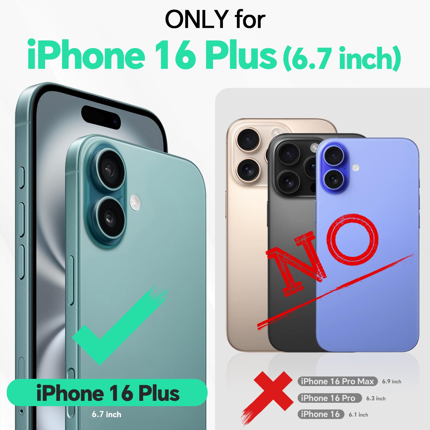 TUCCH Case Wallet for iPhone 16 Plus, [RFID Blocking] 4 Card Holder Kickstand [Shockproof TPU Interior Case] PU Leather Magnetic Protective Flip Cover Compatible with iPhone 16 Plus, Black