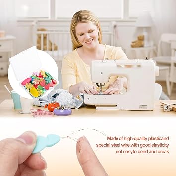 CousDUoBe 32Pcs Needle Threaders for Hand Sewing,3 Type Simple Needle Threaders,Plastic Wire Loop DIY Needle Threader Hand Machine Sewing Tool for Sewing Crafting with Clear Box