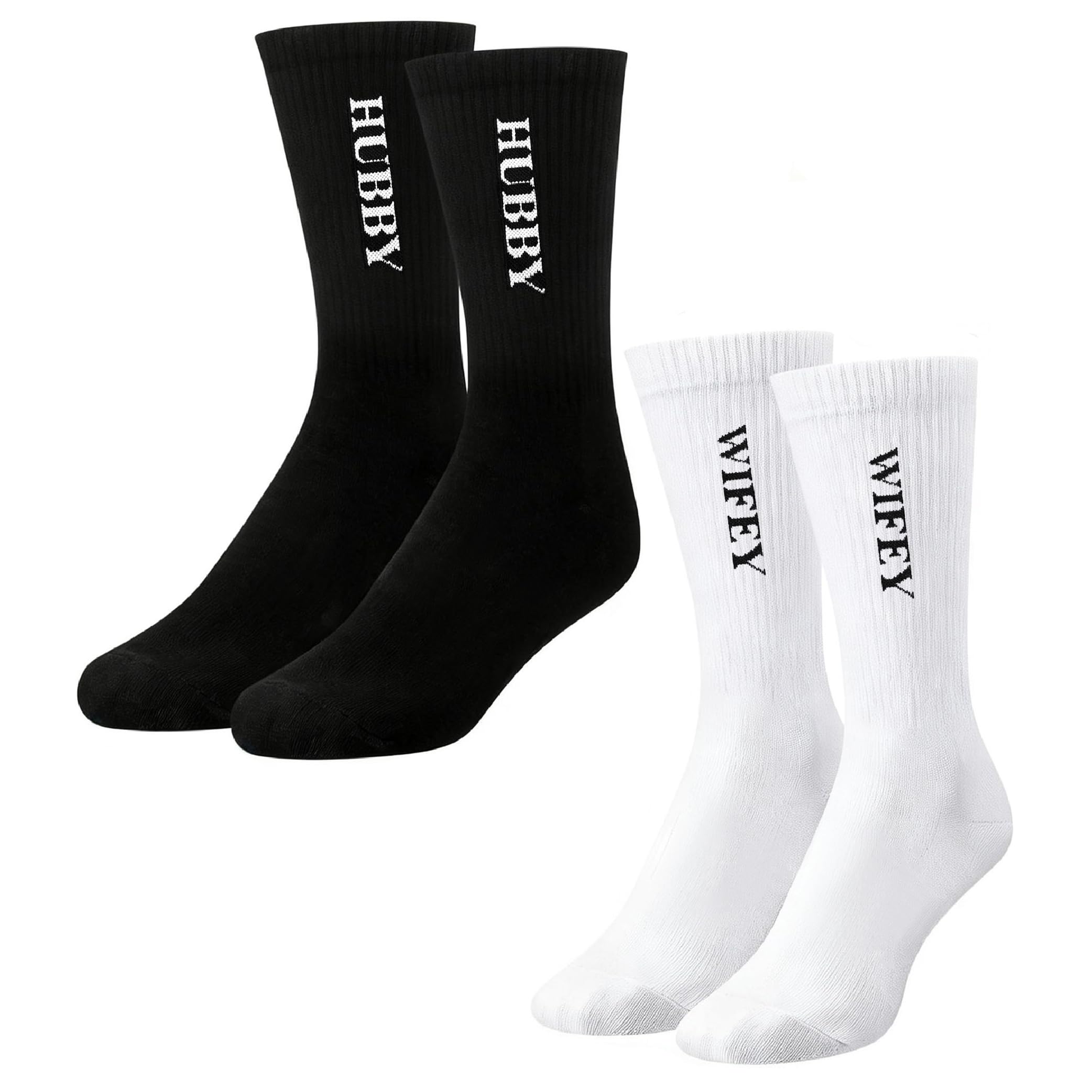 GroomBrideGifts Bride and Groom Socks, Wedding Gifts for Couples, Mr and Mrs Gifts Crew Socks,Honeymoon Essentials, B1 Hubby and Wifey, One Size