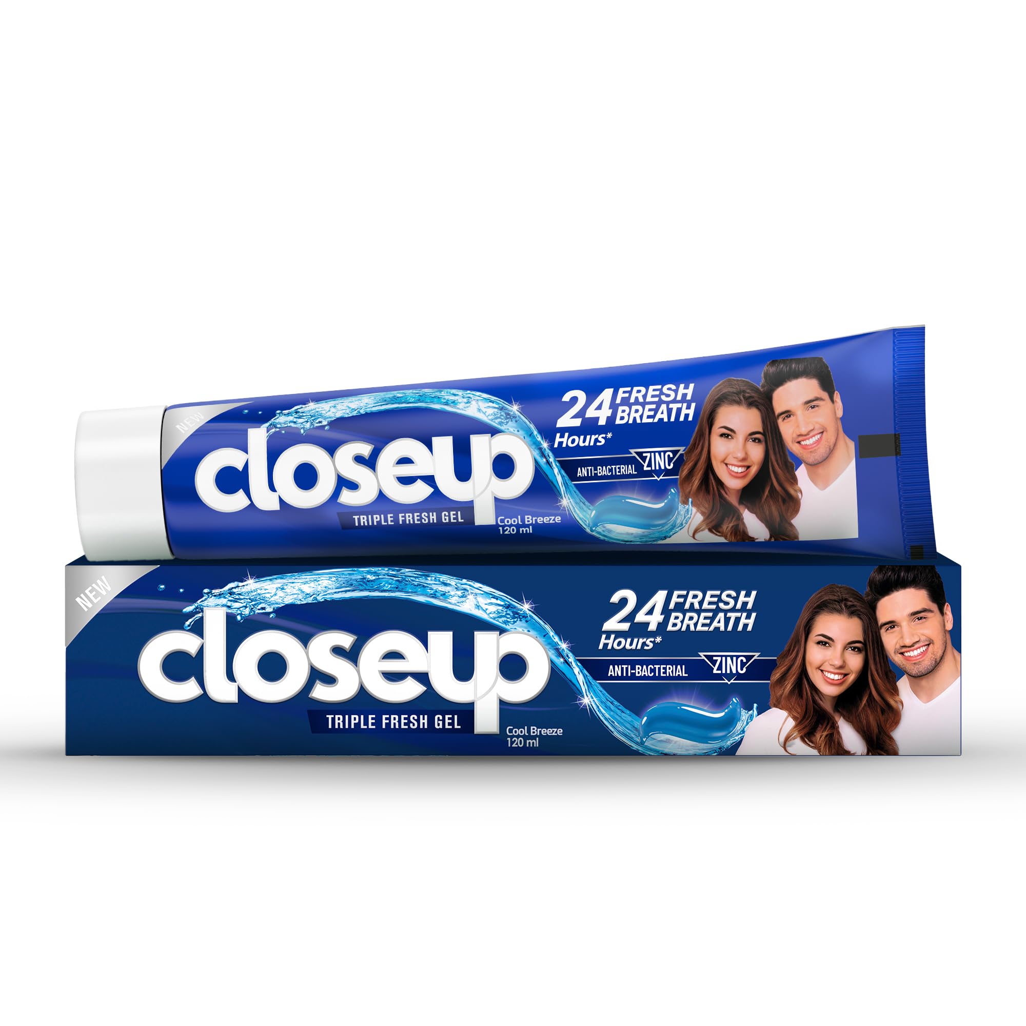 Closeup Triple Fresh Gel Toothpaste, Cool Breeze, for 24HR fresh breath, 120ml