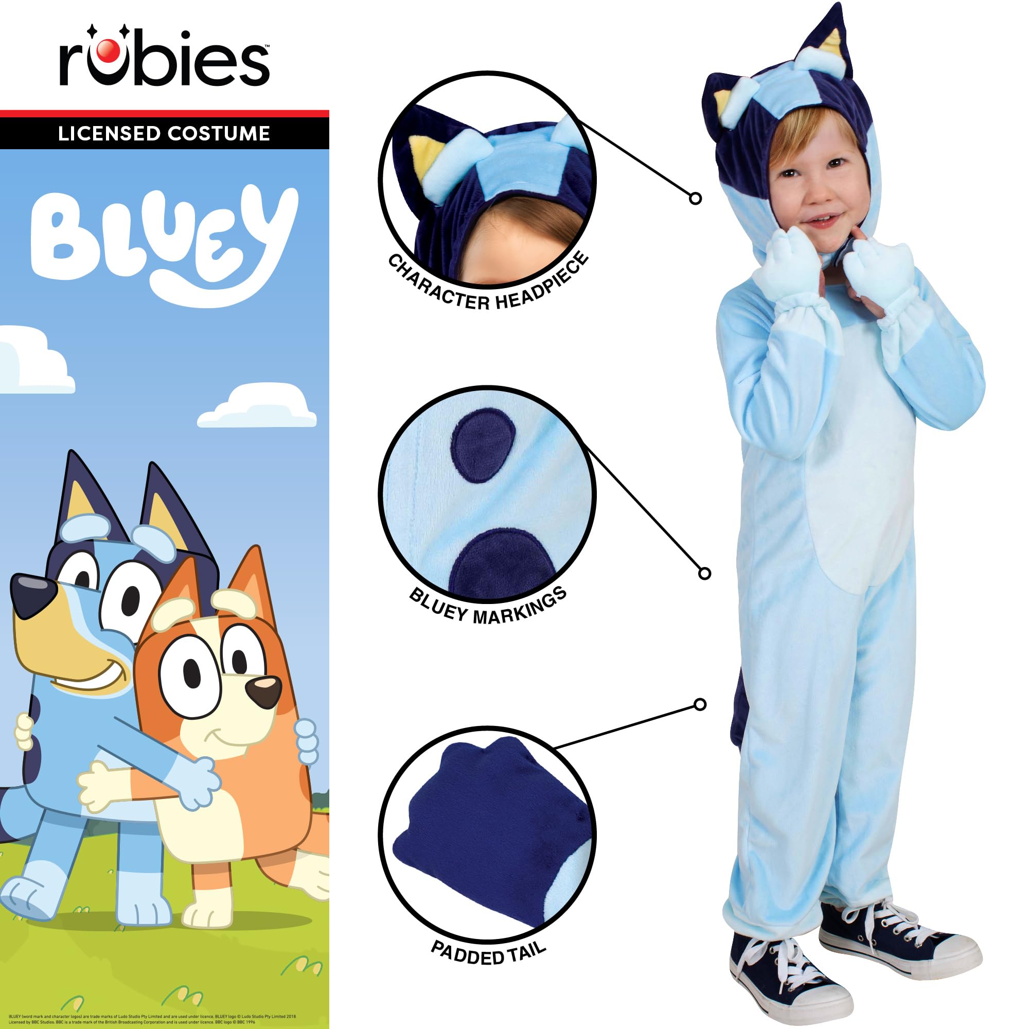 Rubies Official Bluey Child Costume, Kids Fancy Dress, Size 3-4 Halloween, 3-4 Years - Image 3