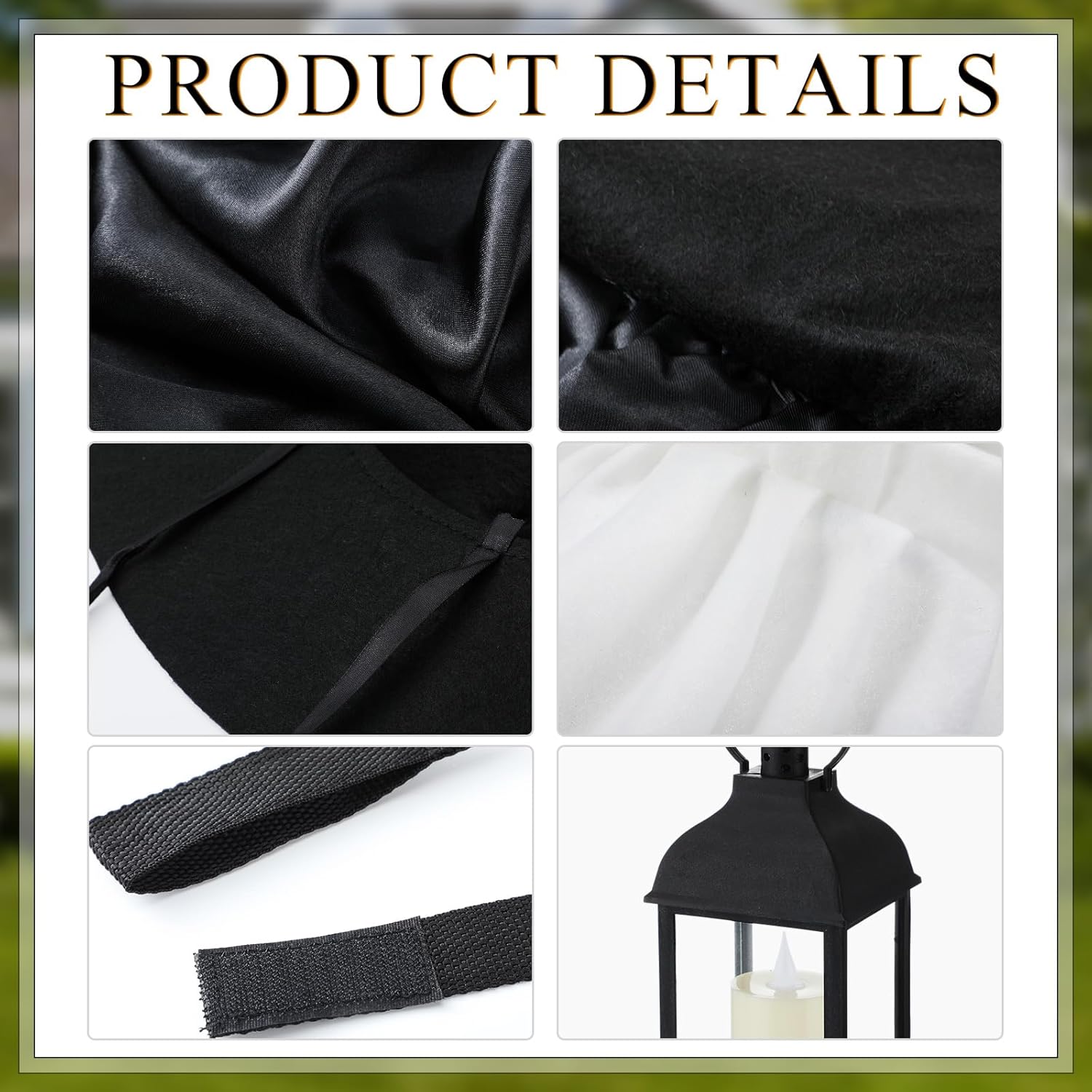 12 ft Giant Sized Skeleton Costume Set Top Hat, White Ruff, Black Cape, Lantern & Dog Leash for 12 ft Tall Halloween Skeleton and Dog, Not Include Skeletons