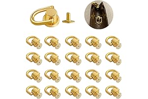 20 Pieces Metal D Ring Screw Stud, Golden Screw Ball Post Head...