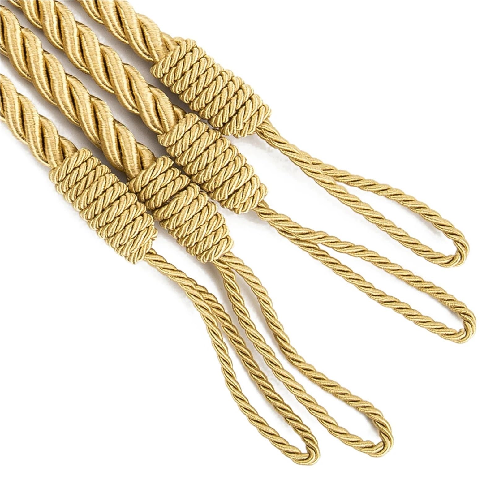 Alzapaños De Cortina Trenzados 10 Piezas de Hebillas de Cuerda for Cortina, Cuerda Grande de algodón, alzapaños for Cortinas, alzapaños(Gold)