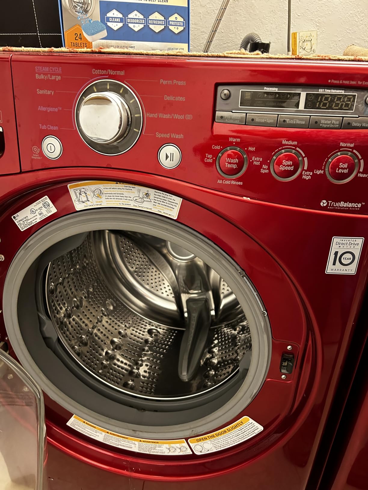 Pet hair buildup in washer drum