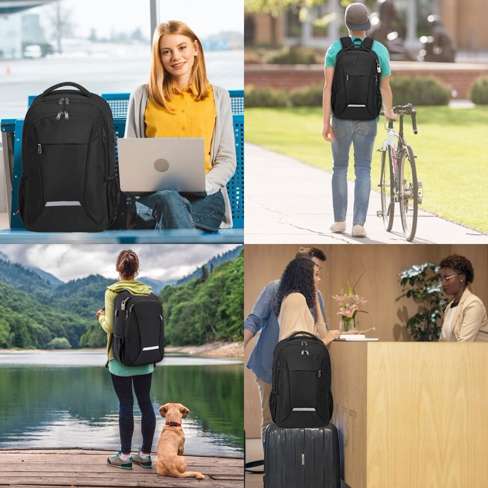 Plecak na laptopa dla mężczyzn, 40 l, antykradzieżowy biznesowy plecak do pracy, podróżny plecak na laptopa z ładowaniem USB do laptopa o przekątnej 15,6", trwały, wodoodporny plecak szkolny dla mężczyzn i kobiet