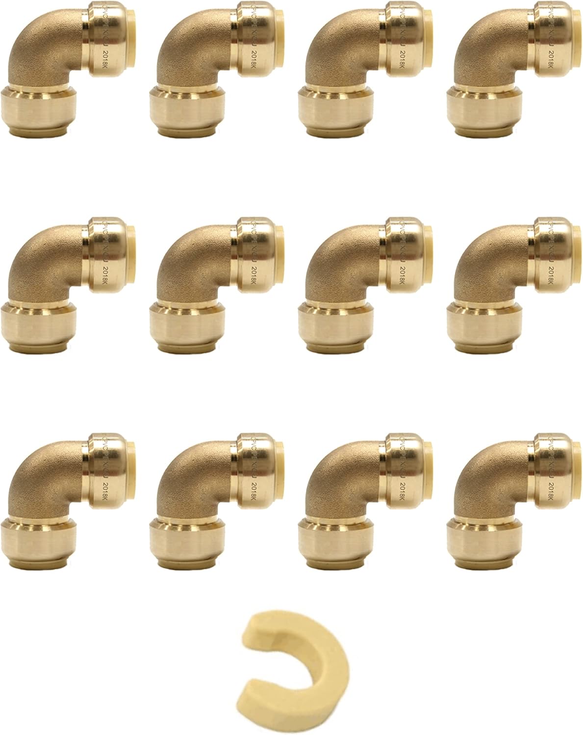 12 PCS EFIELD Push-Fit Fittings 1/2 Inch X 1/2 inch Elbow to Connect Pex, Copper, CPVC With Disconnect Clip