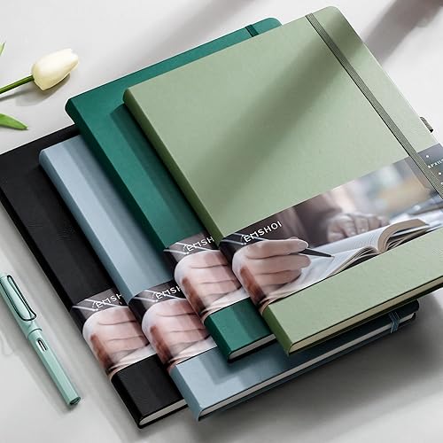 Miniatura 28 de EMSHOI Cuaderno de papel cuadriculado, 8.5 x 11 pulgadas, tapa dura de cuero para mujeres y hombres, 192 páginas de 3.53 oz/m², papel cuadriculado