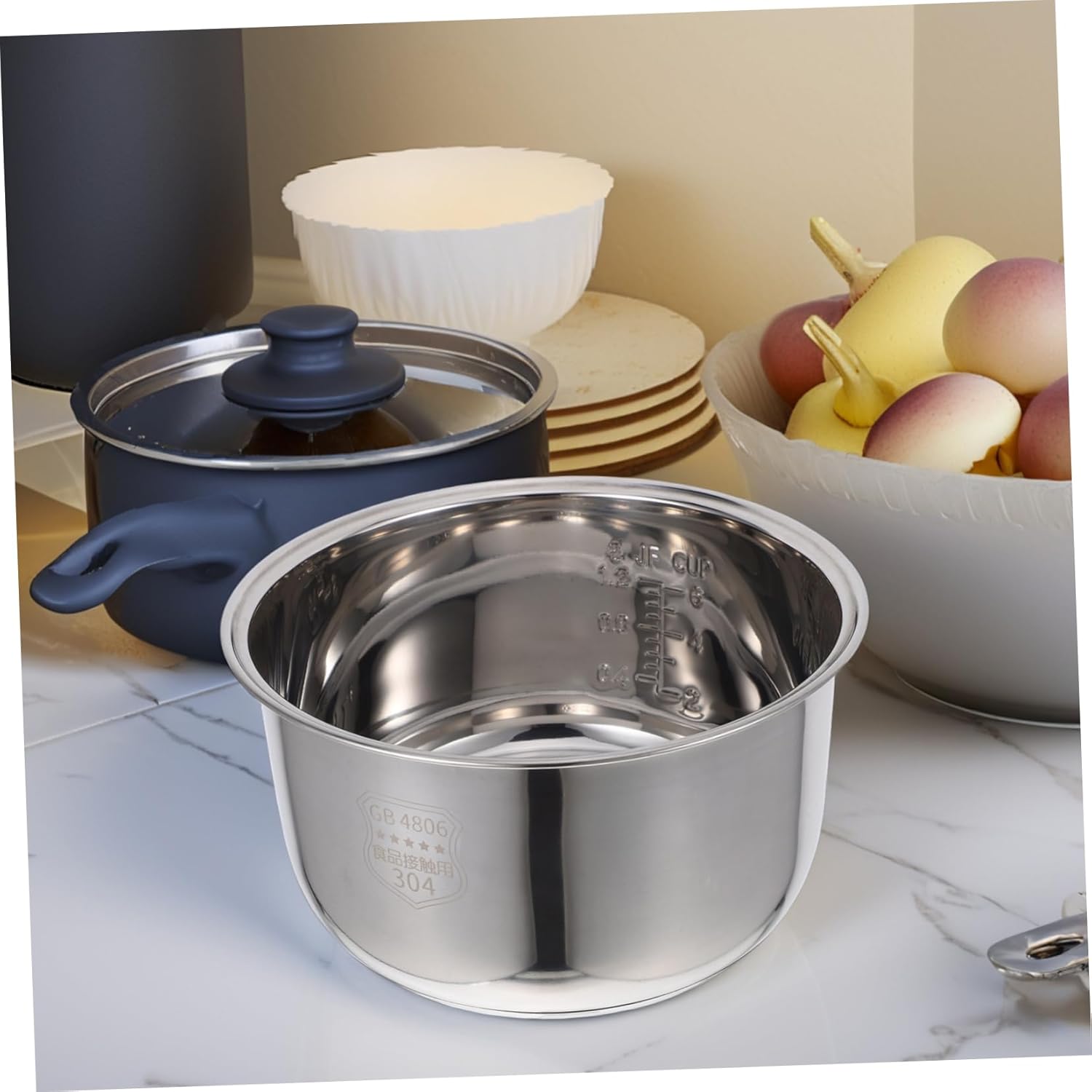 Stainless Steel Inner Pot for Electric Rice Cookers Design with No Coating Easy to Clean and Cooking for Healthier Meals