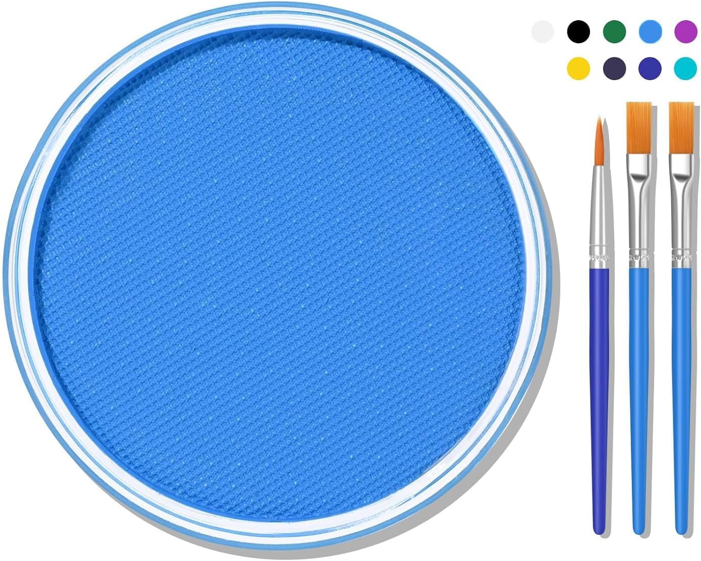 FREEORR Blue Face Body Paint Makeup 30G,Professional Stage Screen Halloween,Non Toxic Face Body Paint Makeup for Halloween Costume Theater Dress-Up Corpse Bride Sally Smurf Avatar Makeup-05