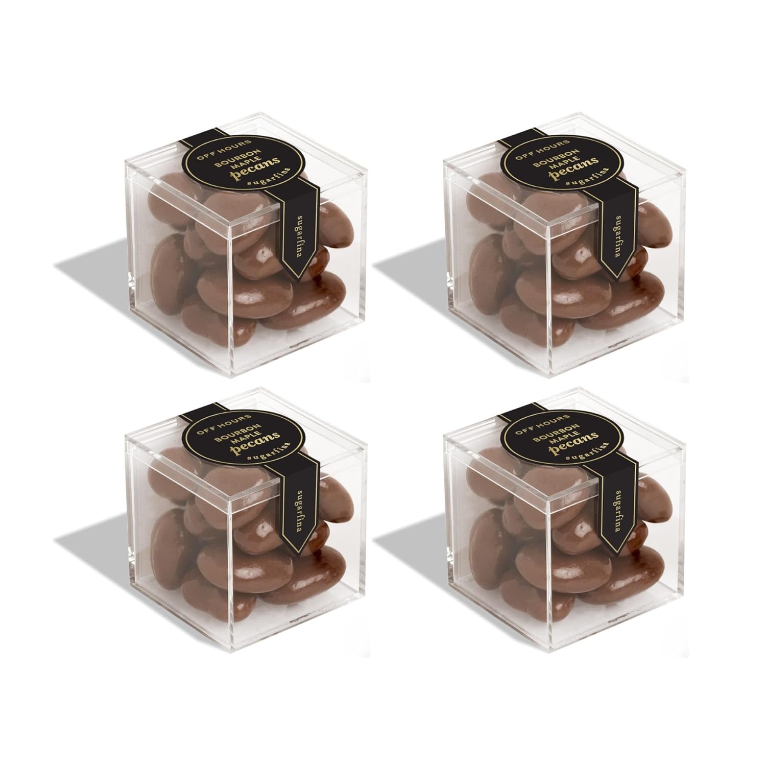 Sugarfina Bourbon Bears Small Candy Cube, 3.3 oz, 4 Count | Non-Alcoholic, Bourbon-Flavored Gummy Bears