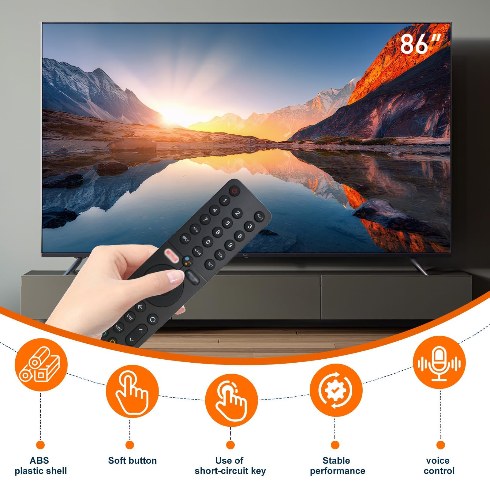 XMRM-19 Adecuado para Xiaomi Mi TV P1/Q1 (32/43/50/55/75) – Bluetooth con Voz, emparejamiento fácil y Botones de Silicona, reemplazo para Smart TV Android L32M6/L43M6/L50M6/L55M6 — view 3
