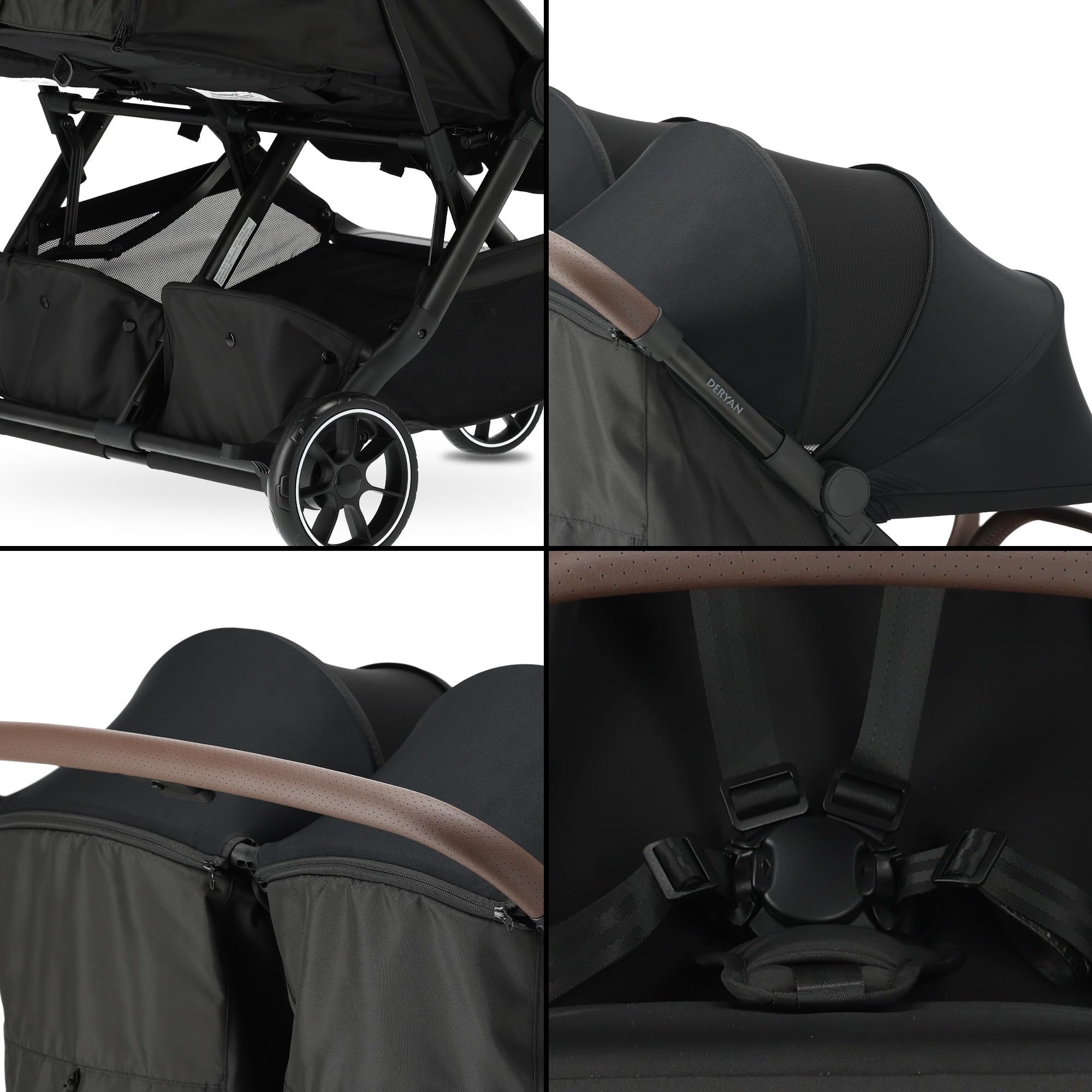 Deryan Rolo X2 XL Passeggino 2 in 1 – Passeggino piccolo pieghevole – Dalla nascita fino a 4 anni – Carrozzina per neonati con seduta porta fino a 22 kg – Passeggino pieghevole – Compatto e pieghevole