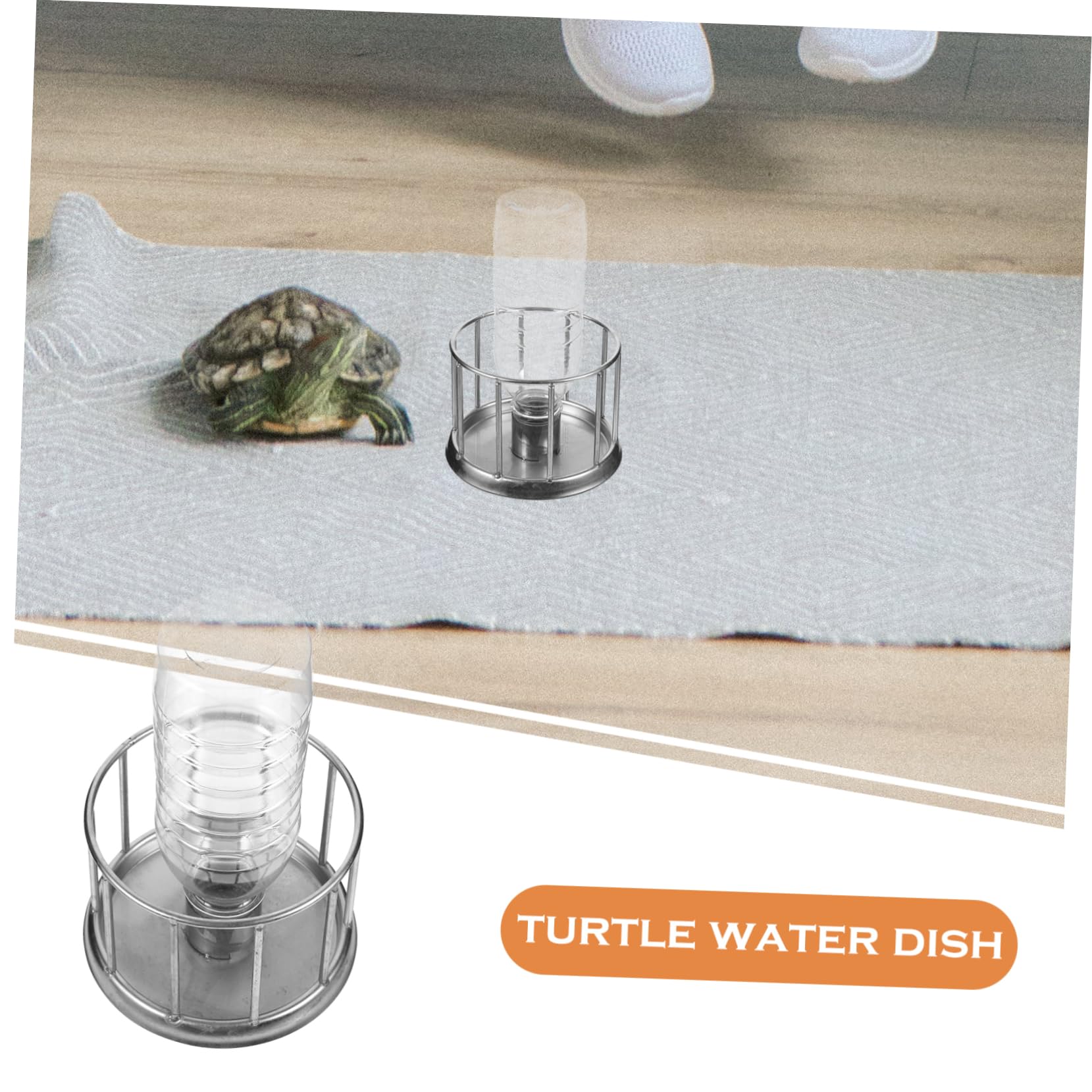 3piezas Plato De Comida para Reptiles y Bebedero De Tortugas Mini Dispensador De Agua De Acero Inoxidable para Terrario y Uso Diario Comedero Práctico y Conveniente para Mascotas