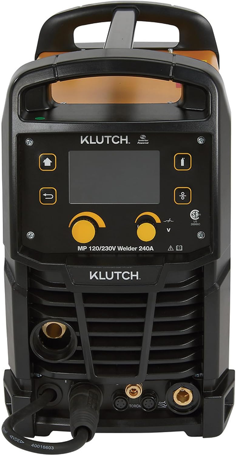 Front view of Klutch Welder showing connections for torches and cables