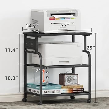 YAOHUOO Printer Stand with Power Outlet