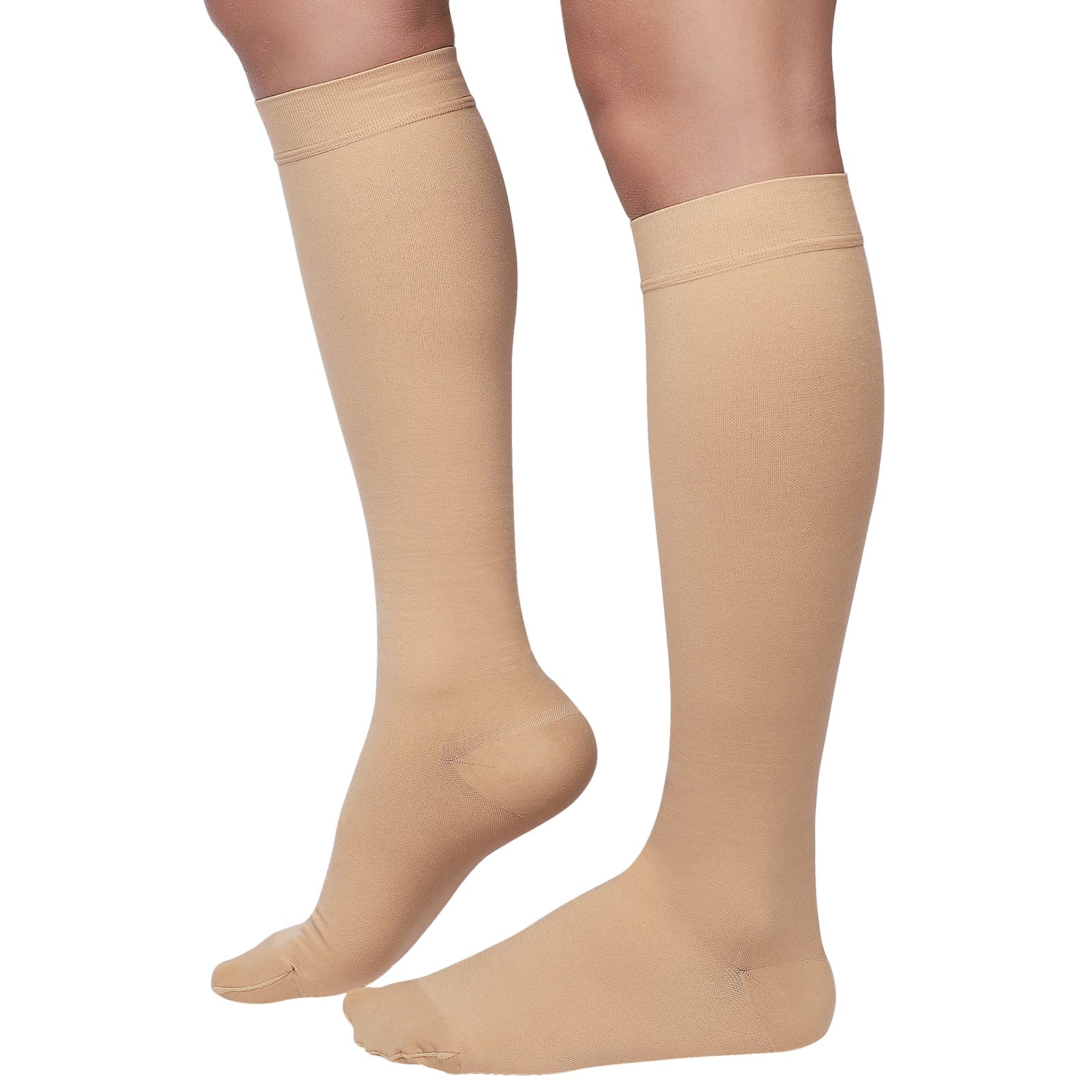 MGANG® 20-30 mmHg Compression Socks, Knee High Compression Stocking for Men and Women, Closed Toe, for Varicose Veins, DVT, Swelling, Edema, Shin