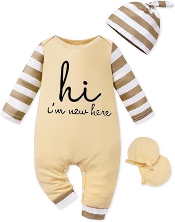 Baby Clothes Boy Striped Hoodie Romper with Letter Print in Blue for Baby Boy Clothes 0-3 Months