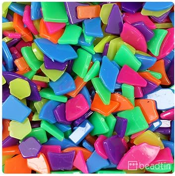 The Beadery Neon Broken Pieces Mosaic Value Bag 8oz