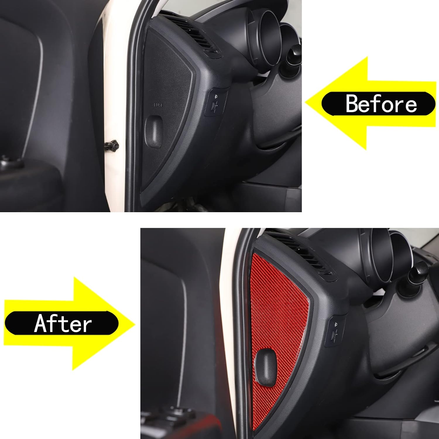 Aunginsy Car Dashboard Side Crashpad Sticker Compatible with Kia Soul 2009-2013Carbon Fiber Car Side Dashboard Body Bump Panel Protect Sticker Dashboard Side Panel Trim Cover Decor Sticker Accessories