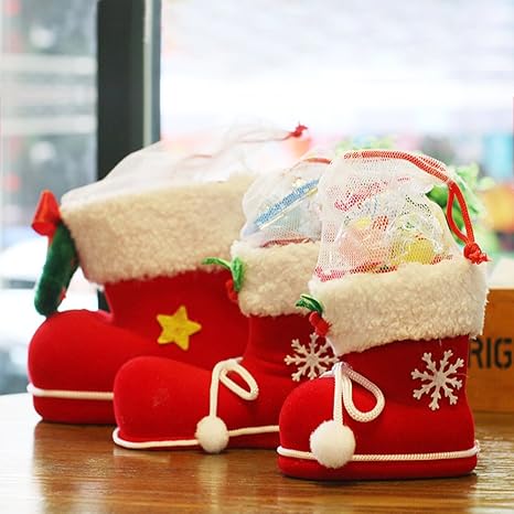 Amazon Ivim クリスマス ブーツ キャンディー お菓子サンタ袋 長靴形 3個セットs M L クリスマス雑貨 おもちゃ