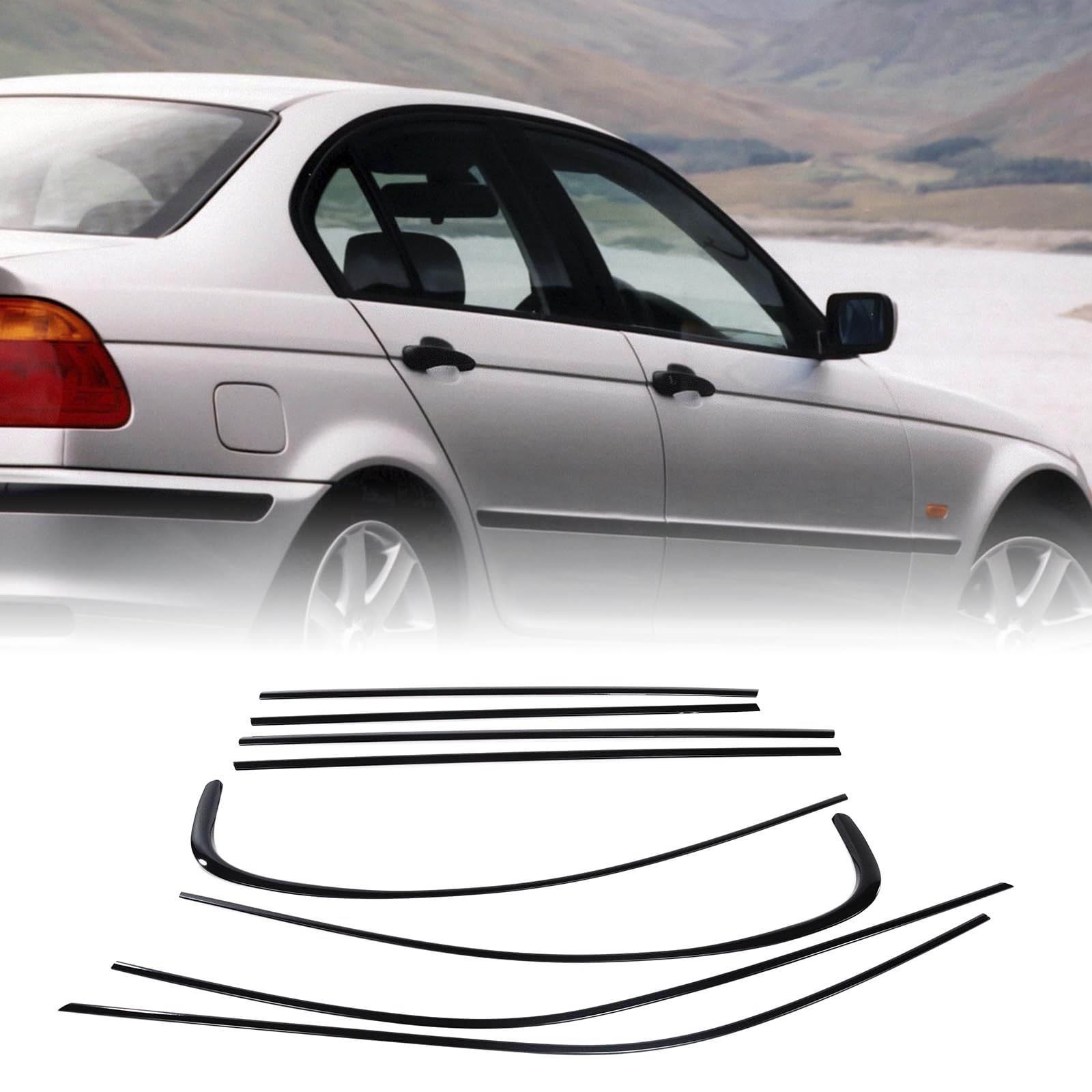 8 Fensterleisten für BMW 3er E46 1998–2005 Edelstahl