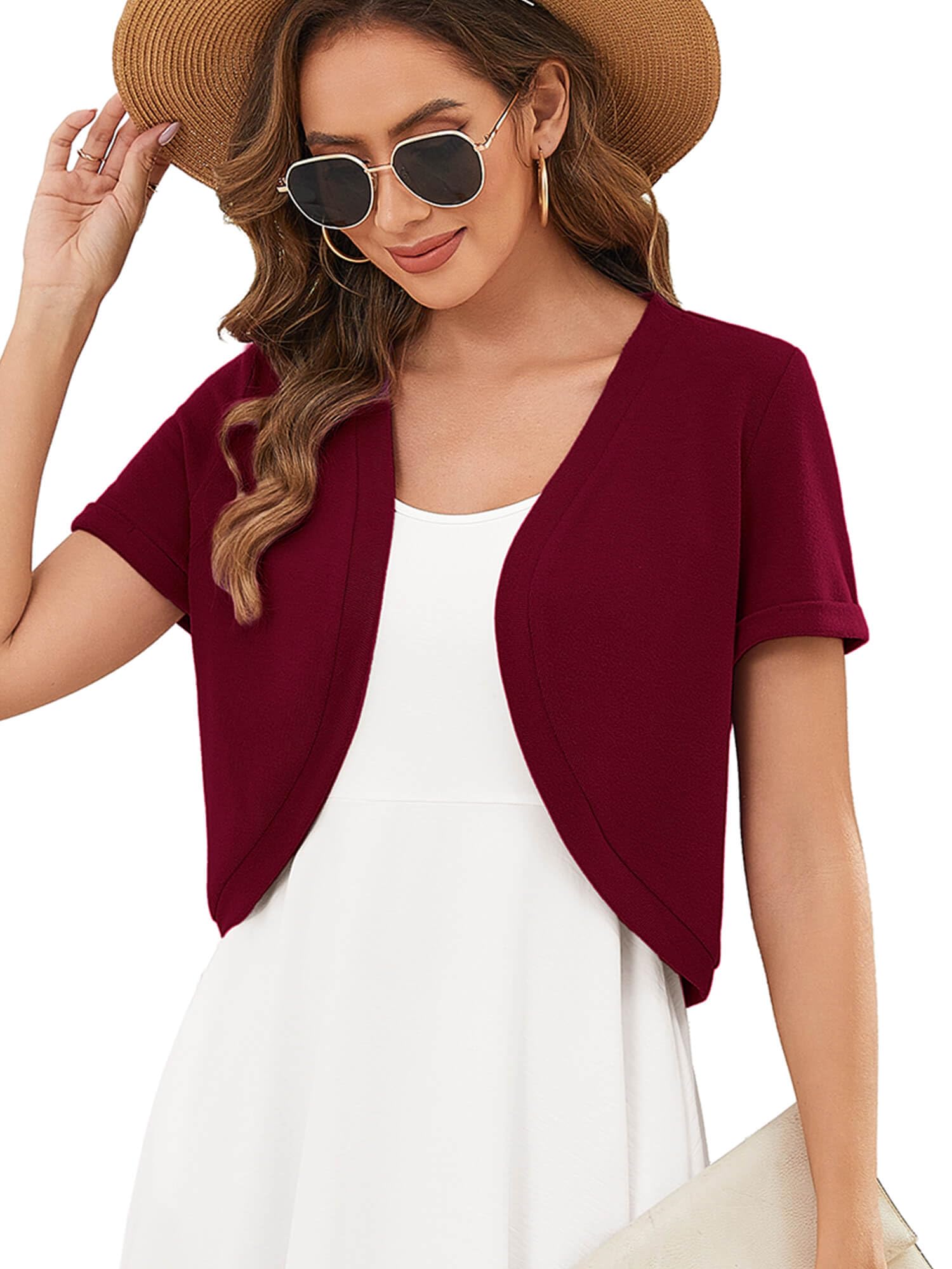 Heymoments Women's Short Sleeve Shrugs Summer Cardigan for Dress