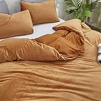 Vista 260 de Luxlovery - Juego de edredón azul neblina, tamaño matrimonial, minimalista, azul polvoriento, edredones de algodón suaves y transpirables, azul