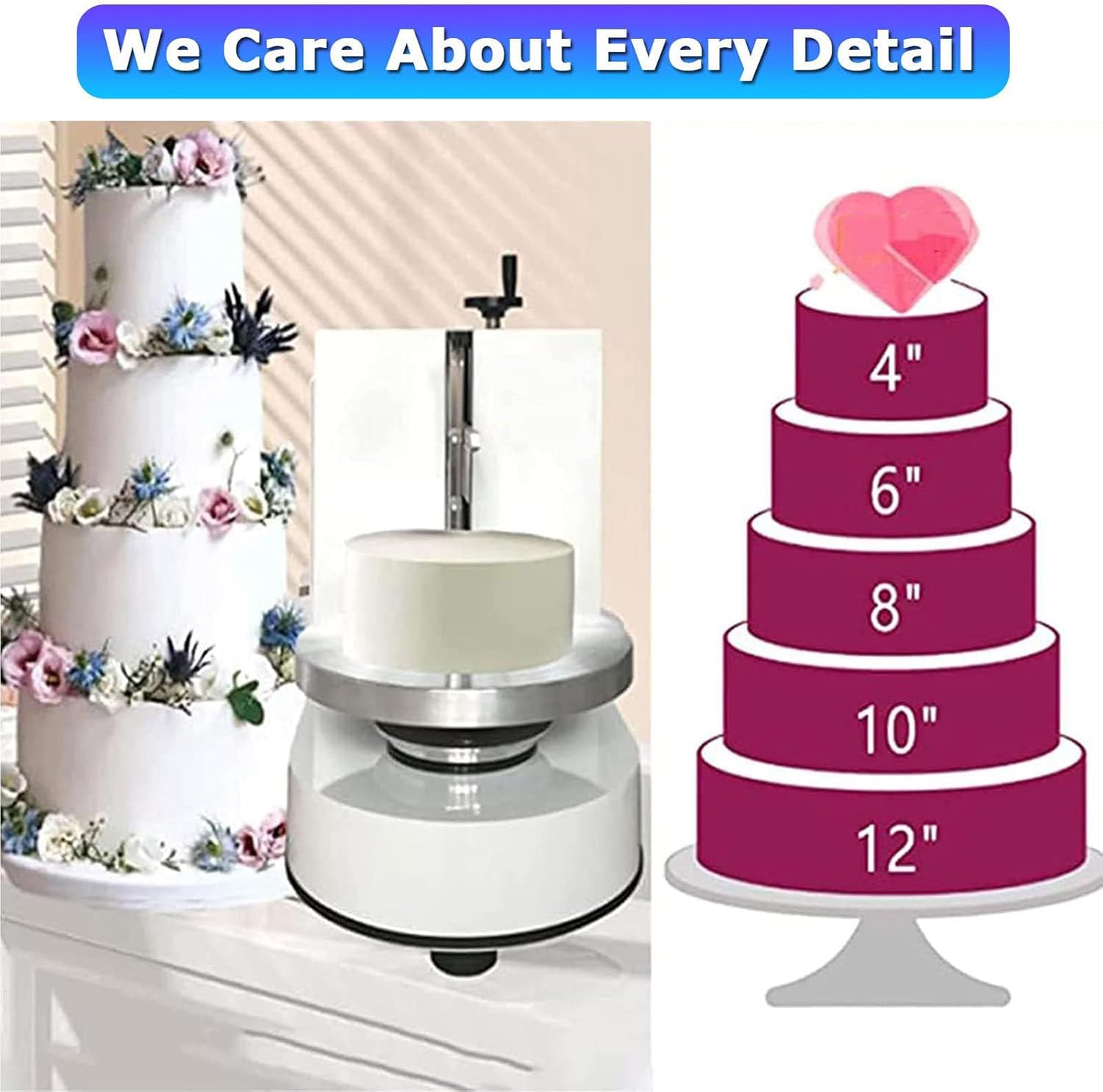 Cake Edge Scraper Tool, Lcd Display Cake Coating Decorating Machine, Stainless Steel Spatula Birthday Cake Icing Machine, Suitable For Cake Shops, Western Restaurants, Dessert Homes,lightgreen
