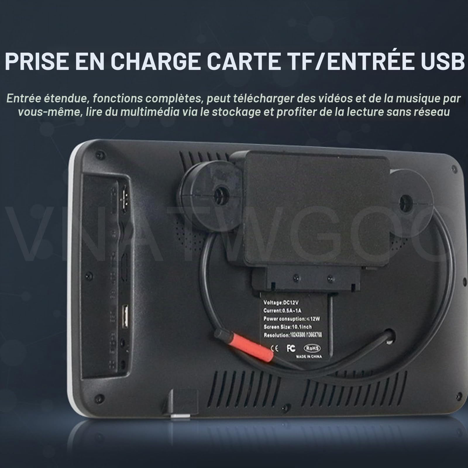 TéLéViseur IPS 10,1" / 11,6" pour Appuie-TêTe De Voiture, Lecteur pour SièGes ArrièRe, Moniteur pour Voiture, Projection D'éCran sans Fil, SystèMe De Divertissement,11.6Inch