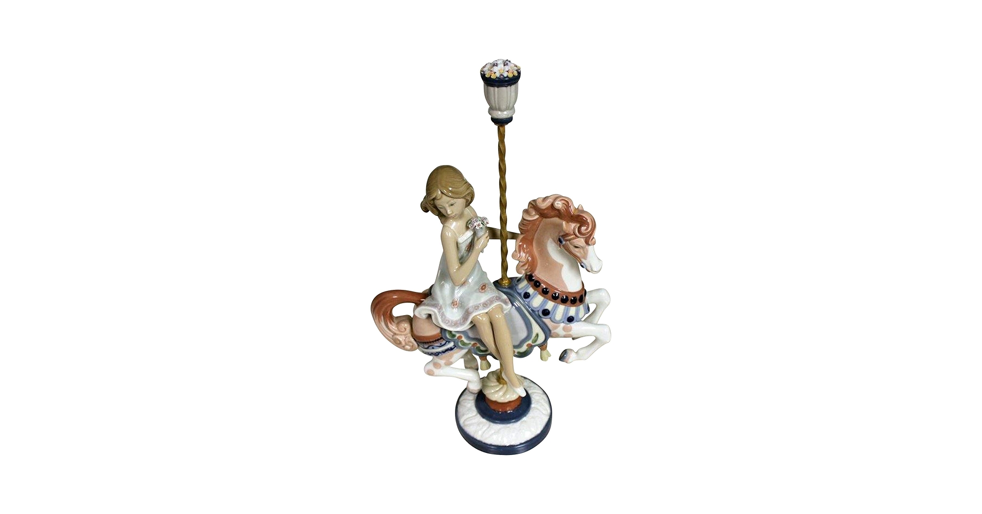 Amazon.co.jp: Lladro 置物 1469 カルーセル馬に乗った少女