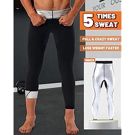 LMCOB Sauna Sweat Short Pants for Men Sauna Leggings Compression Hight Waist Pants Workout Sauna Suit(BH7001-07-M)