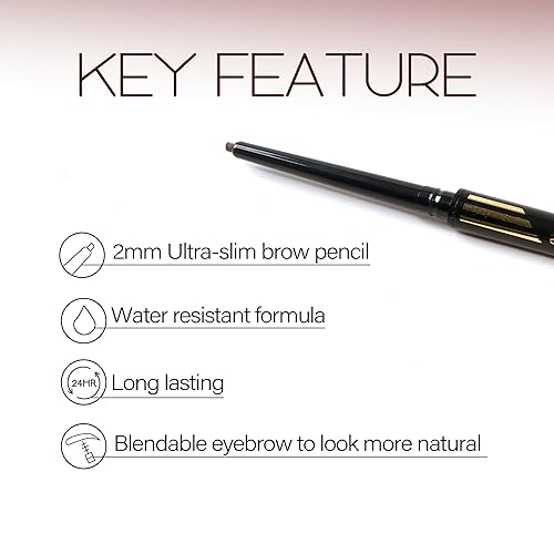 Miniatura 7 de EBIN NEW YORK Micro Lápiz de cejas negro natural  Punta ultrafina para trazos precisos similares al cabello  Define las cejas  Cepillo suave para