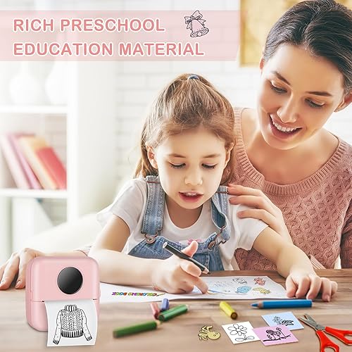 Miniatura 7 de Mini impresora Bluetooth de bolsillo, impresora térmica portátil con 5 rollos de papel para diarioálbum de recortes de