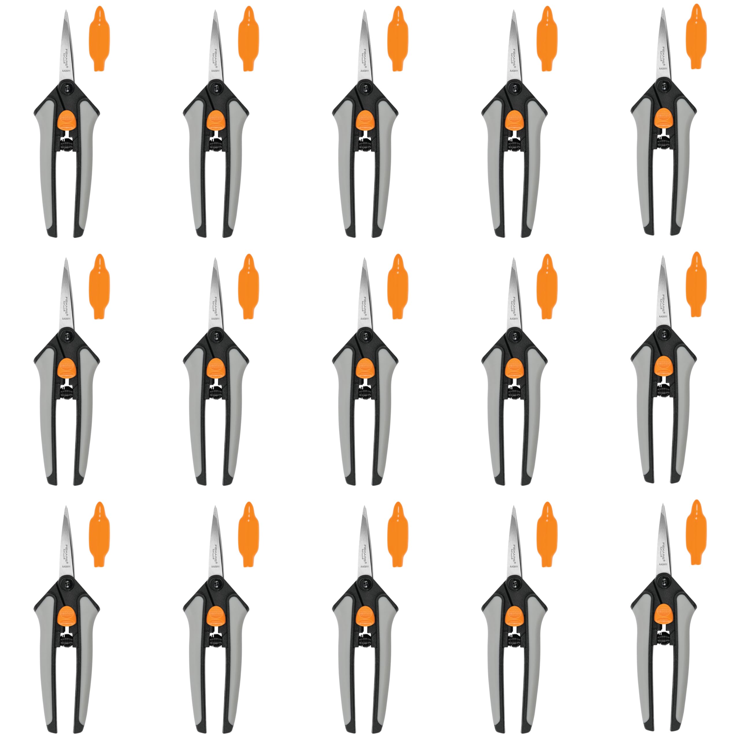 Fiskars 15-teiliges Gartenscheren-Set mit Mikrospitze, Präzisions-Edelstahlklingen, Softgrip-Griffe zum Schneiden und Formen Kleiner Pflanzen
