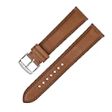Afany Watch Band Quick Release - France Calf Leather Watch Strap - Polished Silver Pin Buckle - Choice of Width - 18mm, 19mm, 20mm, 21mm 22mm