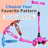 Vista 21 de BELEEV Patinete A1 para niños de 2 a 6 años, 3 ruedas para niños y niñas, ruedas iluminadas, altura ajustable, inclinación para conducir, cubierta